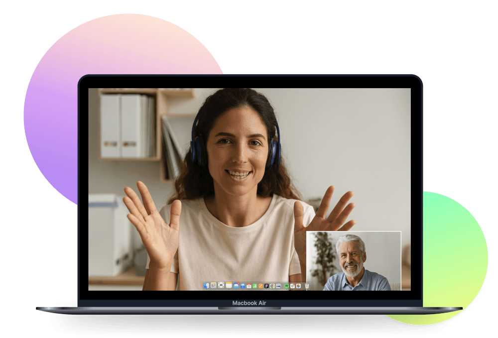 Young woman insights expert presenting passionately in webinar